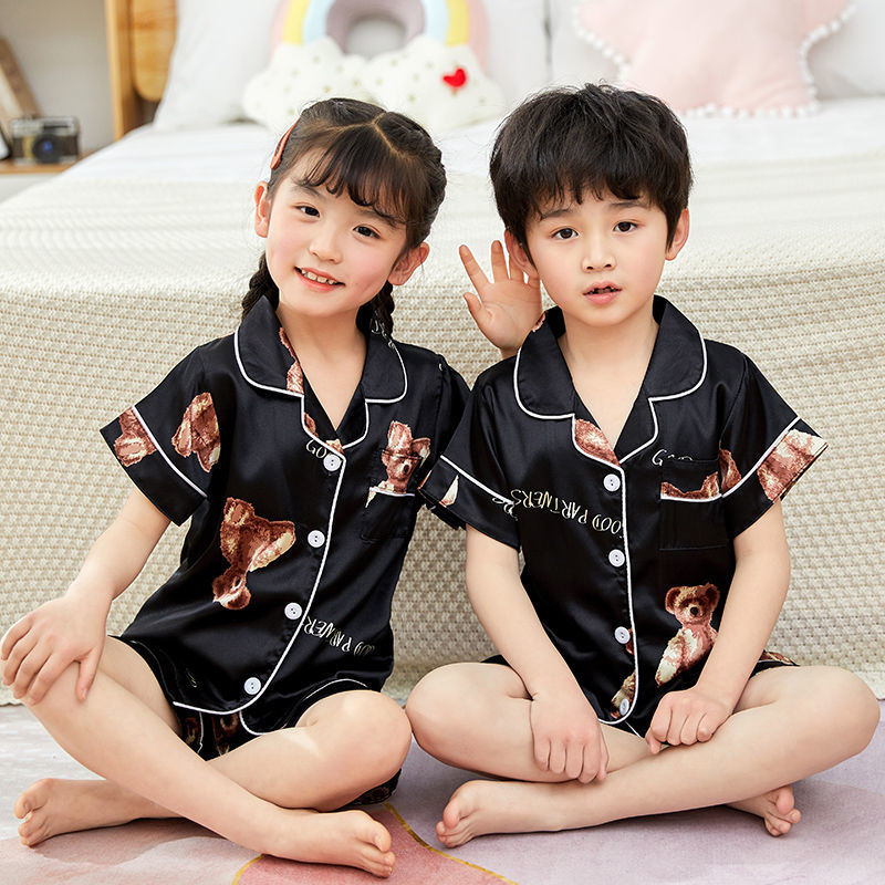 Kid Boys Girls Home Set Summer Short Sleeved Pajamas