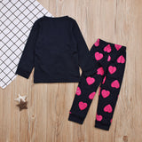 Baby Girls Spring Autumn Valentine's Day Long Sleeve Pajamas 2 Pcs Sets