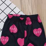 Baby Girls Spring Autumn Valentine's Day Long Sleeve Pajamas 2 Pcs Sets