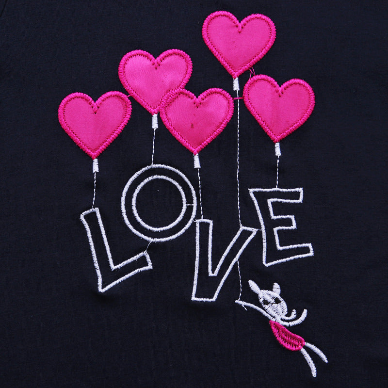 Baby Girls Spring Autumn Valentine's Day Long Sleeve Pajamas 2 Pcs Sets