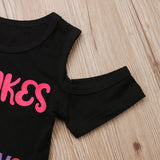 Kid Baby Girls Short Sleeve Letter Stripe Summer Rainbow 2 Pcs Sets