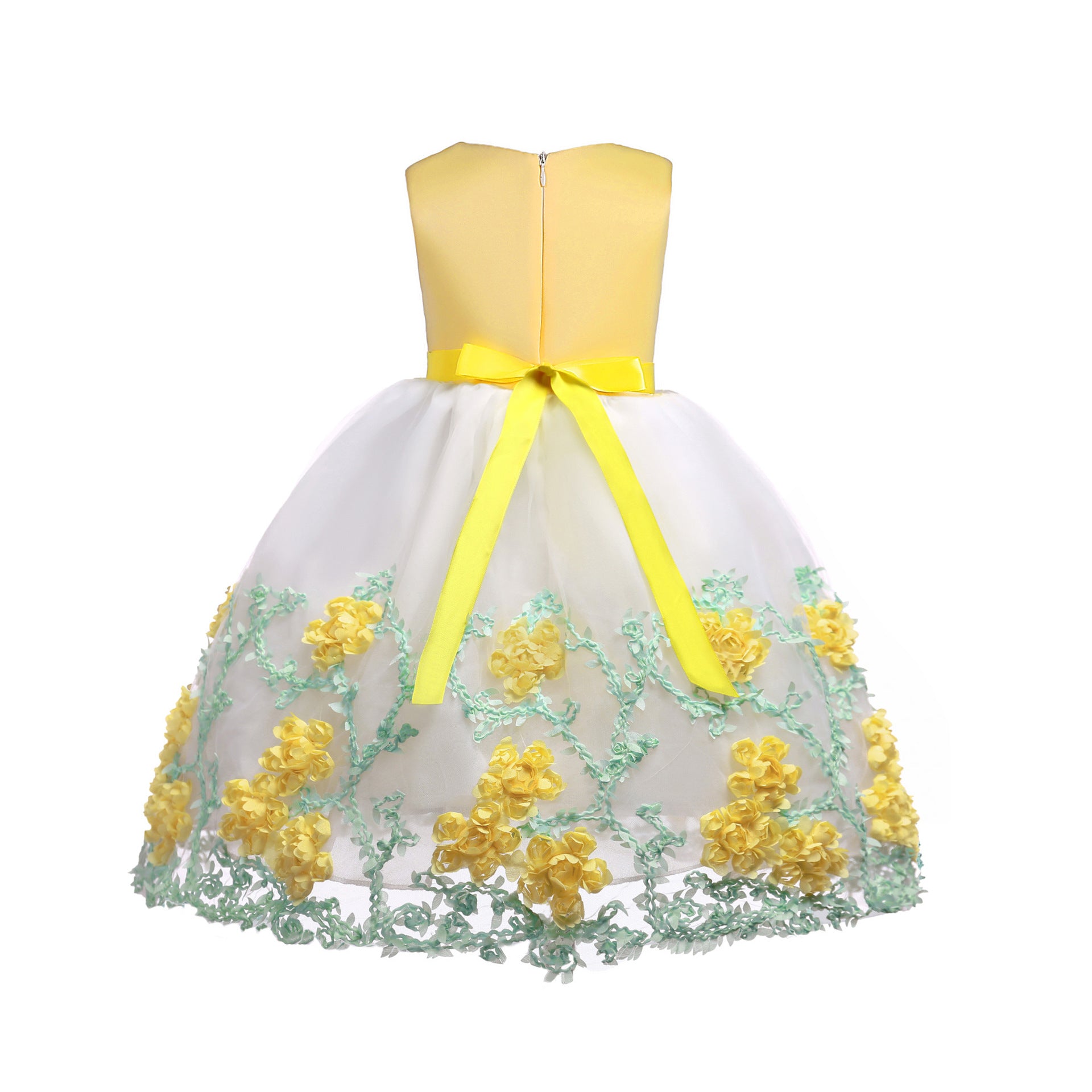 Kid Girl Mesh Gauze Bow Summer Gauze Flower Dresses