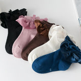 Baby Girl Bow Decor Silk Design Socks 5 Colors