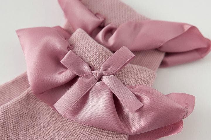 Baby Girl Bow Decor Silk Design Socks 5 Colors