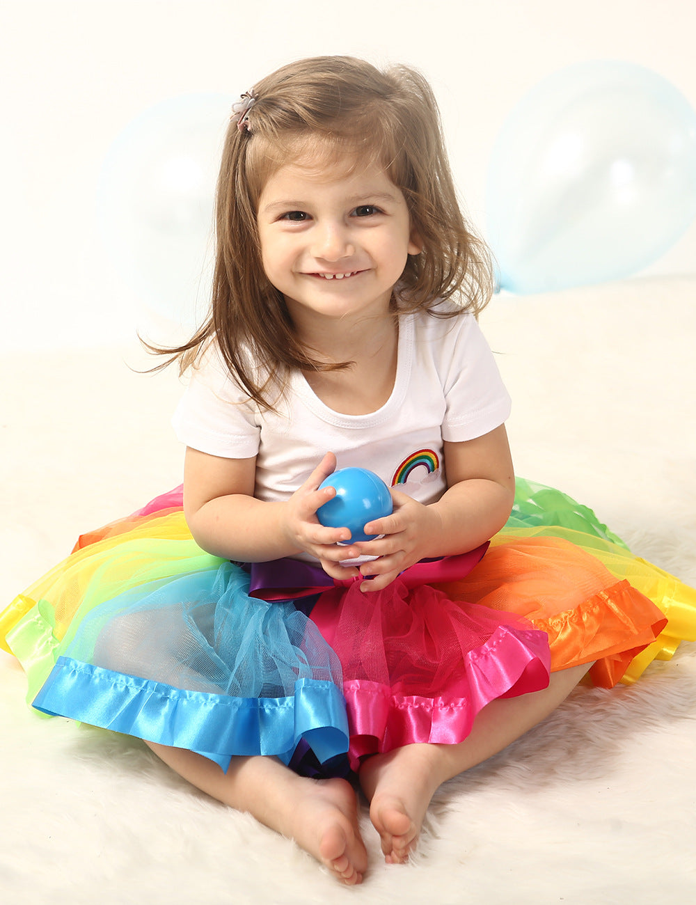 Kid Baby Girl Princess Rainbow Mesh Tutu Skirts