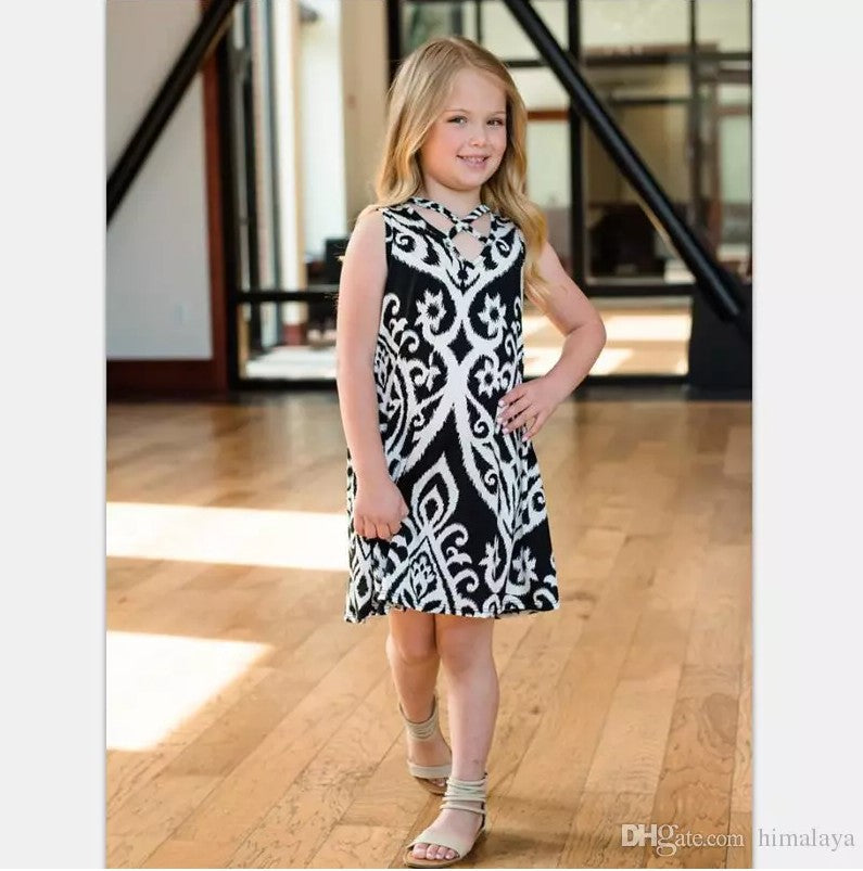 Family Matching Mother-daughter Sundresses Summer Sleeveless Dress