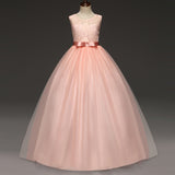 Kid Girl Princess Bow Party Formal Dress