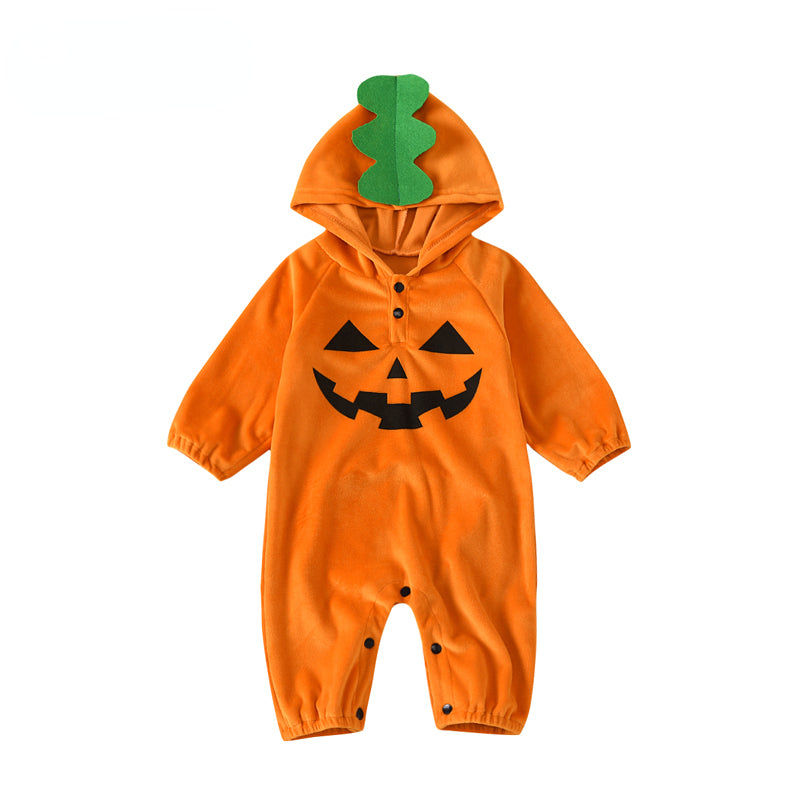 0-24M Infant Baby Girls Boys Pumpkin Print Halloween Rompers