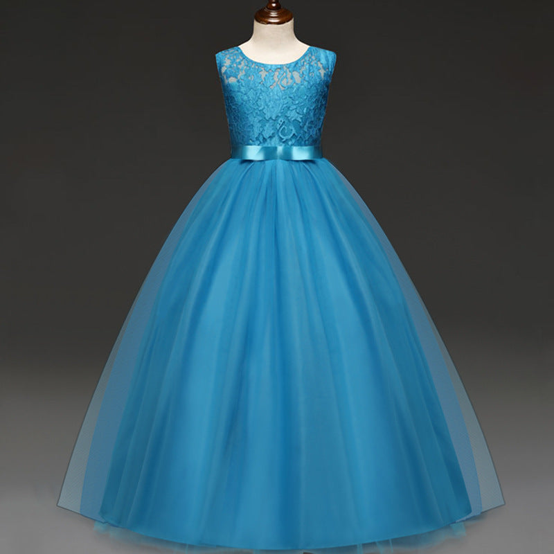 Kid Girl Princess Bow Party Formal Dress