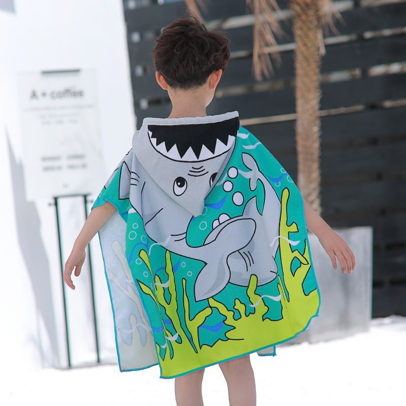 Kid Baby Cartoon Bath Towel Microfiber Hooded Beach Towel Pajamas