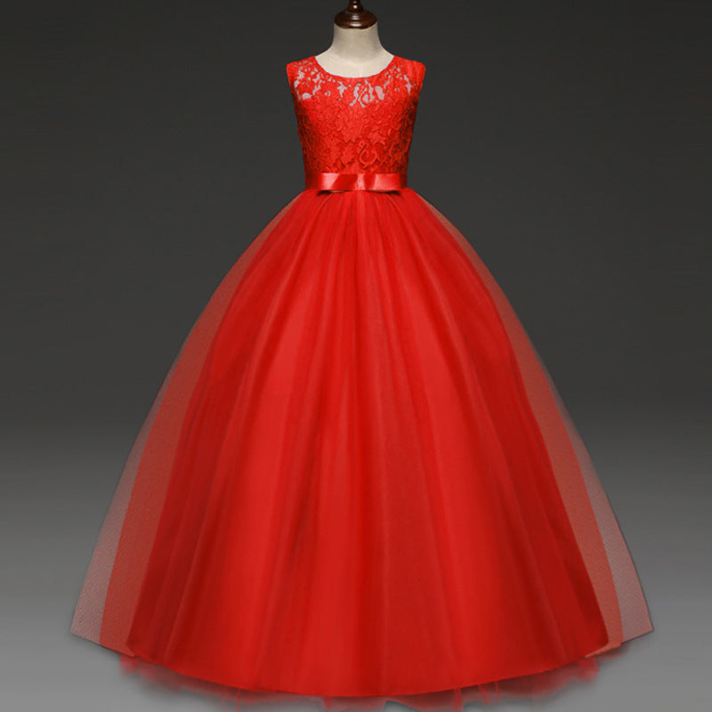 Kid Girl Princess Bow Party Formal Dress