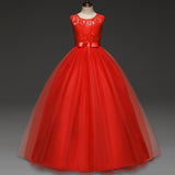 Kid Girl Princess Bow Party Formal Dress