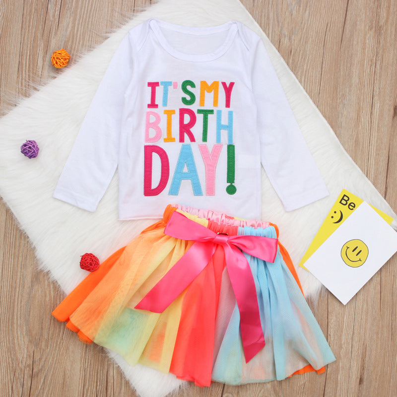 Kid Baby Girl Suit Letter Spring Autumn 2 Pcs Sets