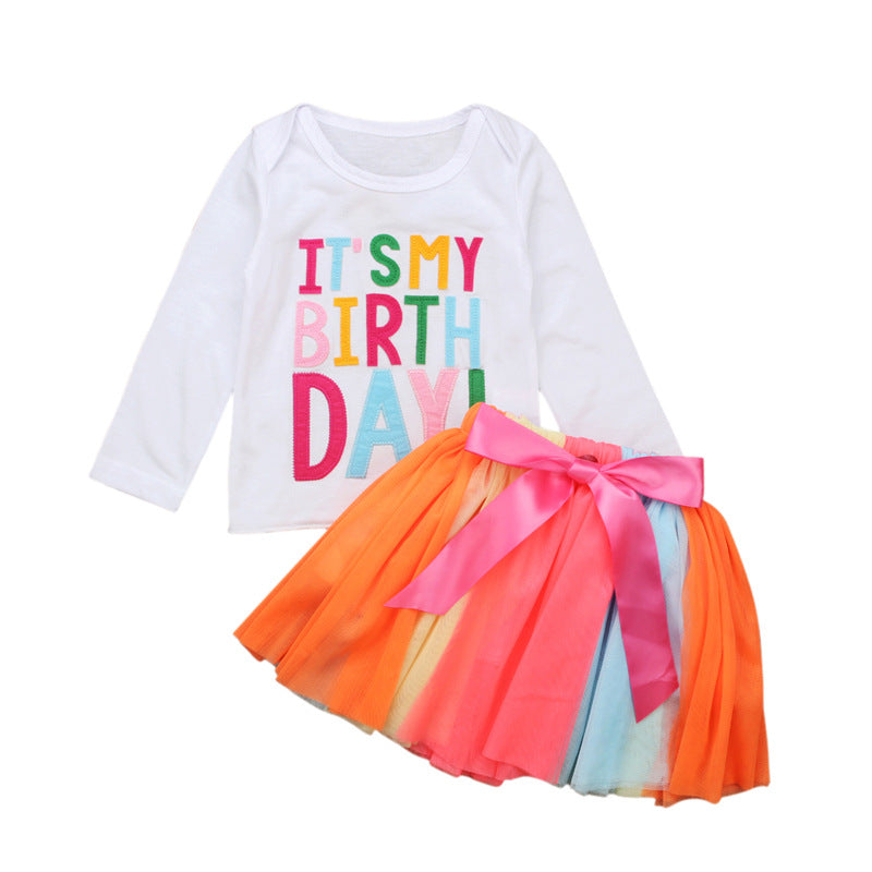Kid Baby Girl Suit Letter Spring Autumn 2 Pcs Sets