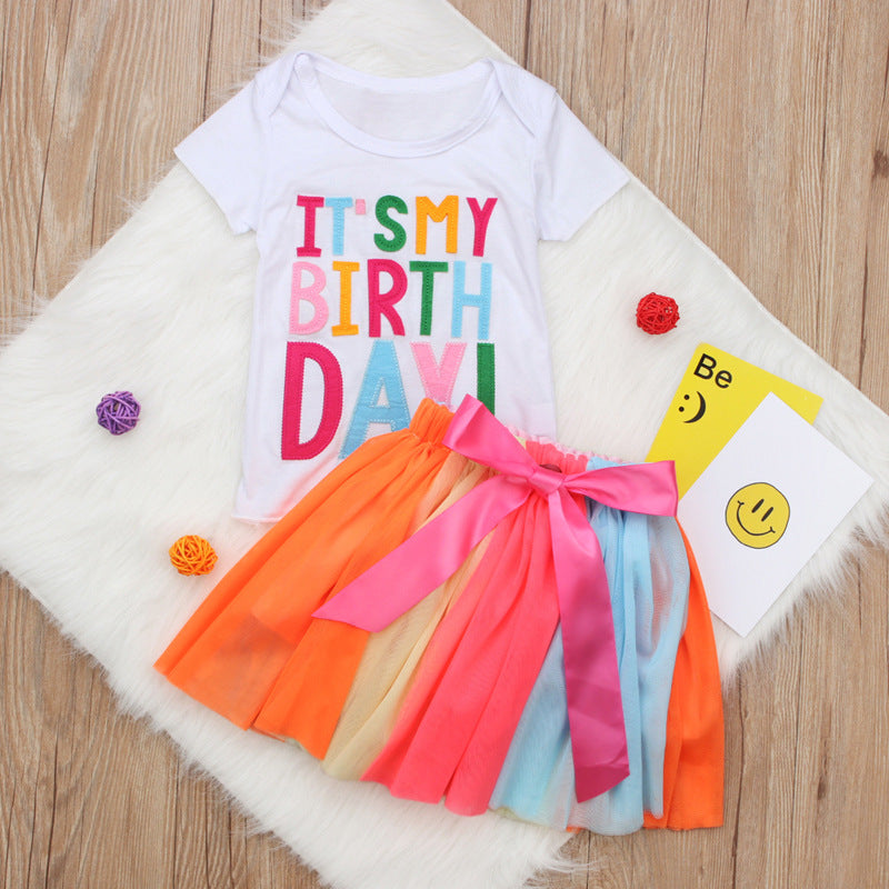Kid Baby Girl Suit Letter Spring Autumn 2 Pcs Sets