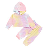 Kid Baby Girl Tie-Dyed Long Sleeve Outfits Set 2 Pcs