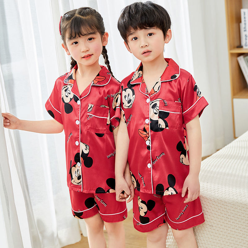 Kid Boys Girls Home Set Summer Short Sleeved Pajamas