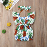 Baby Girl Floral Ruffle Sleeve Backless Romper 2Pcs Outfit Set