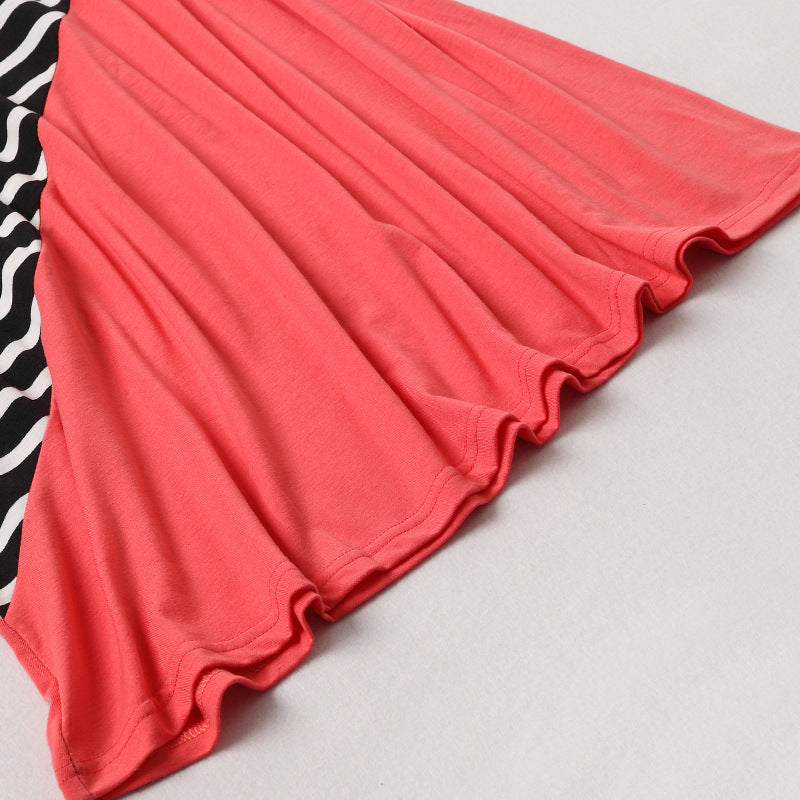 Family Matching Mother-daughter Spring/summer Stripe Stitching Dresses