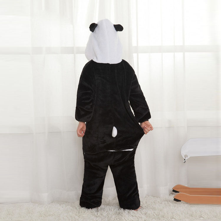 Family Matching Parent-child Flannel Cartoon One-piece Pajamas