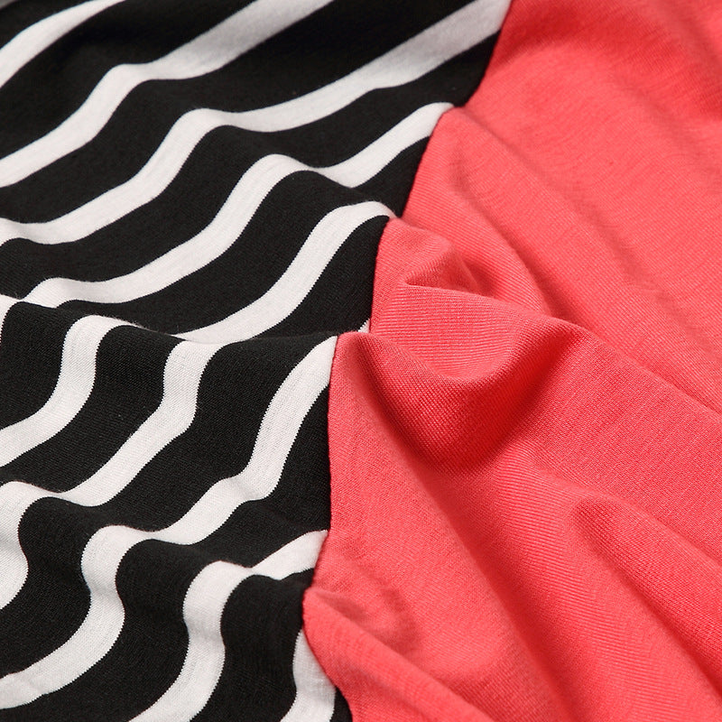 Family Matching Mother-daughter Spring/summer Stripe Stitching Dresses