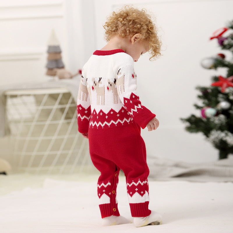 Ins Baby Elk Bodysuit Christmas Autumn Jumpsuits Rompers