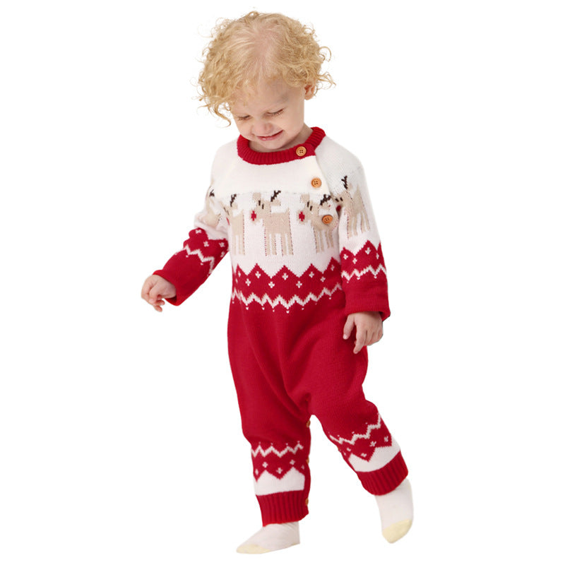 Ins Baby Elk Bodysuit Christmas Autumn Jumpsuits Rompers