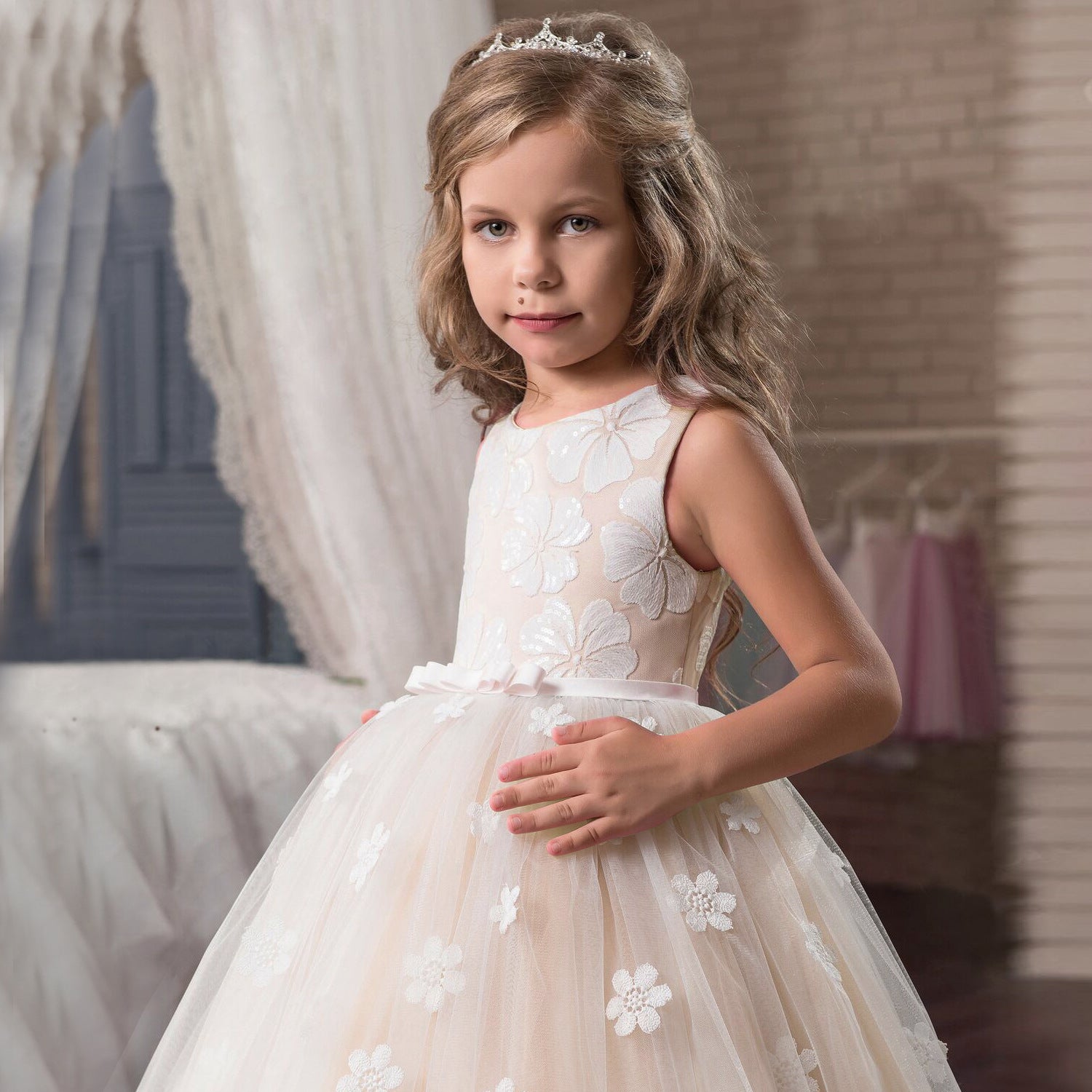 Kid Girl Wedding Evening Long Party Princess Teenage Vestidos Dresses