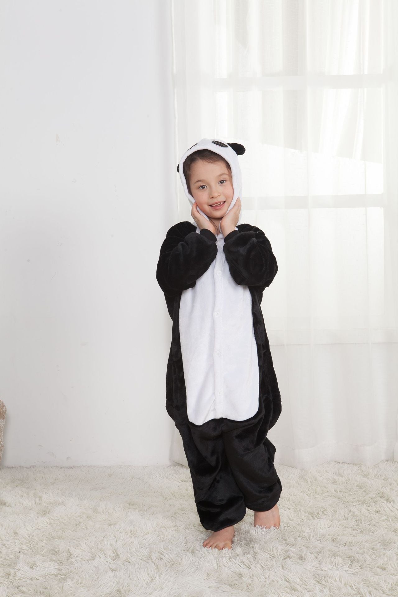 Family Matching Parent-child Flannel Cartoon One-piece Pajamas