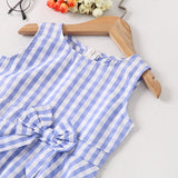 Family Matching Parent-child Bow-tie Plaid Dress