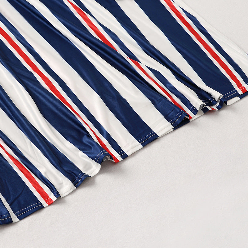 Family Matching Mother-daughter Dress Spring Stripe Stitching Dress