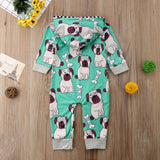 Baby New Fashion Doggie Creeper Zipper Jumpsuit Romper