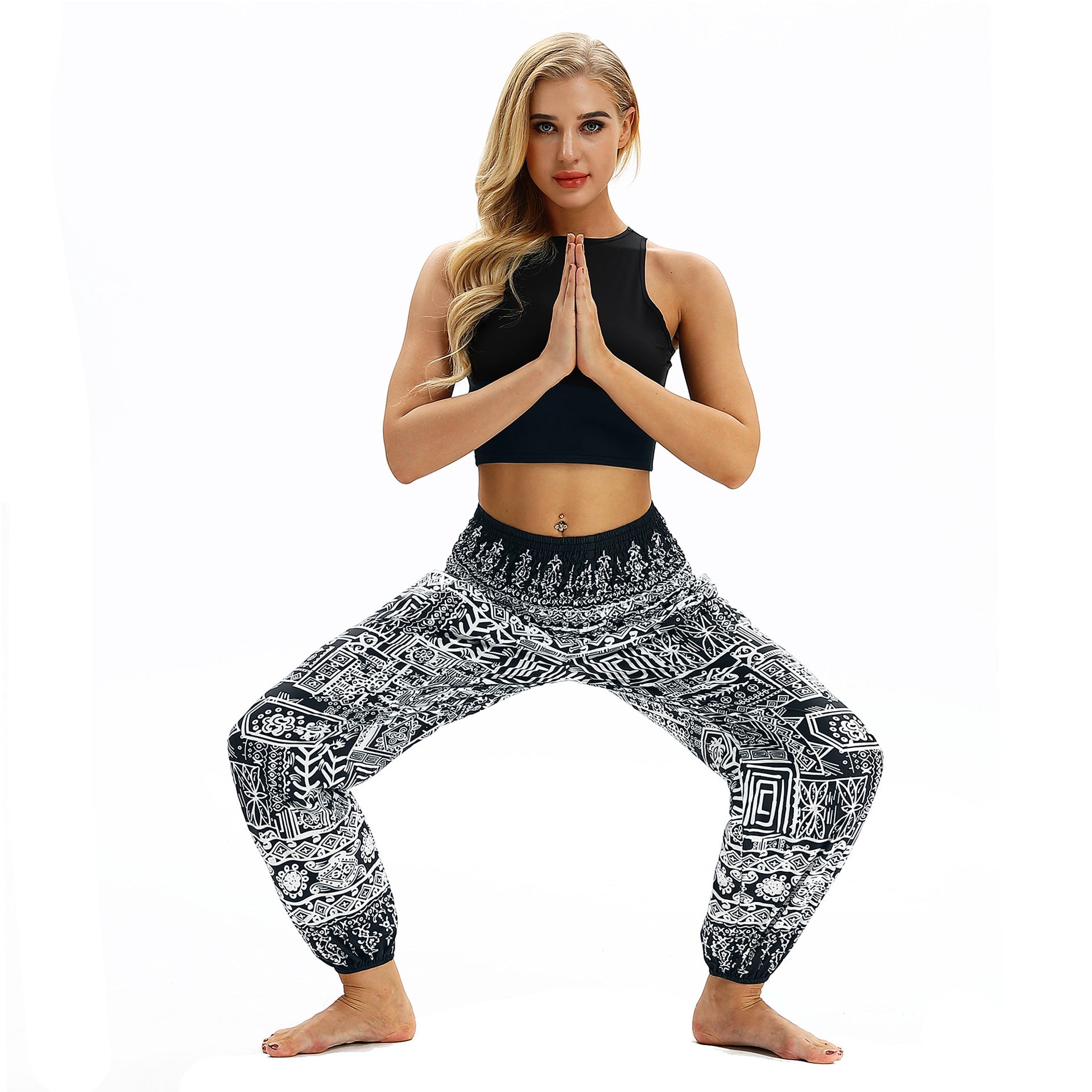 Family Matching Yoga Pants Trend Digital Printing Parent-child Dresses
