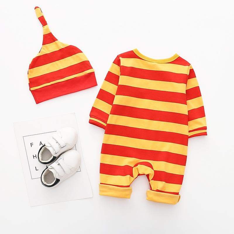 Baby Lion Print Sunshine Style Jumpsuit with Hat Romper