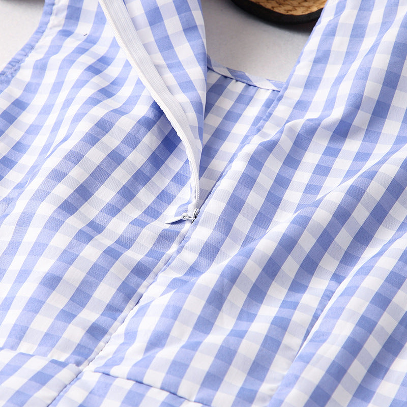Family Matching Parent-child Bow-tie Plaid Dress