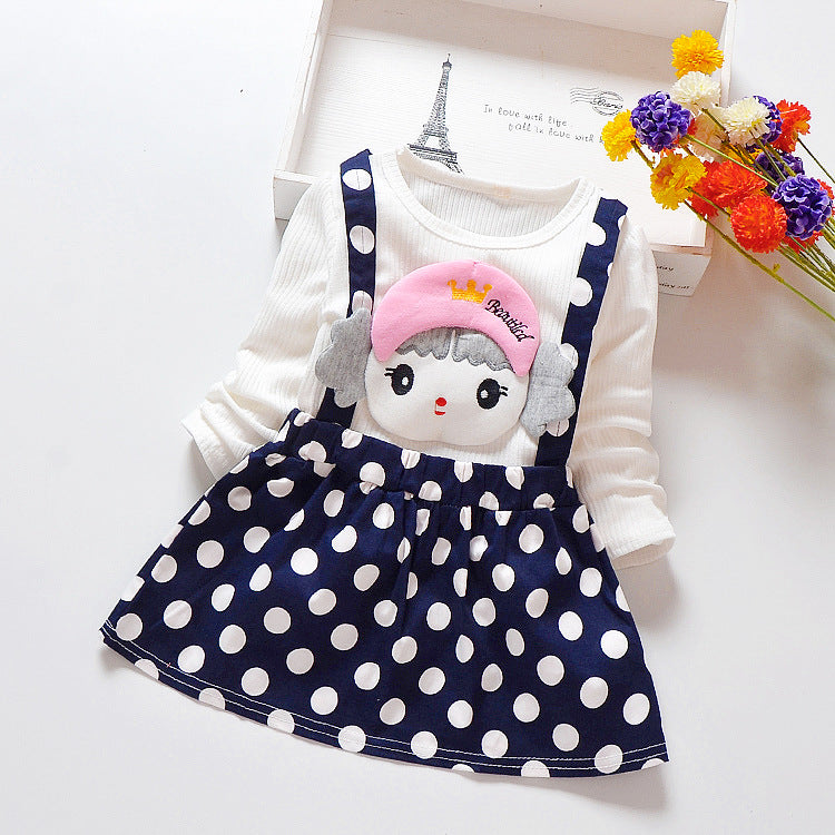 Kid Baby Girl Strap Lovely Little Girl Fake 2 Pcs Sets