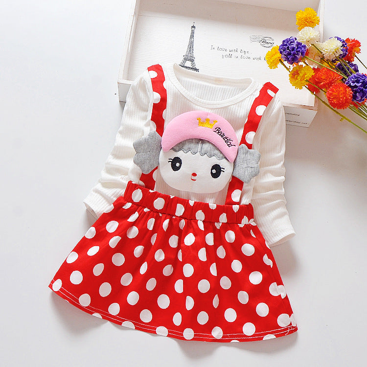 Kid Baby Girl Strap Lovely Little Girl Fake 2 Pcs Sets