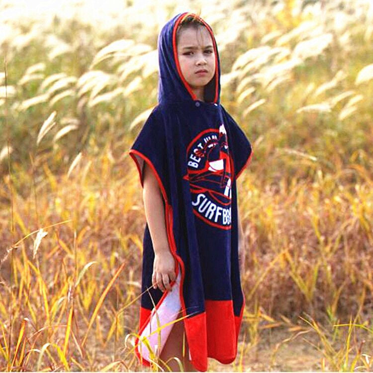 Kid Baby Cotton Baby Bath Towel Poncho Beach Hodded Towel Quick Dry Cloak Pajamas