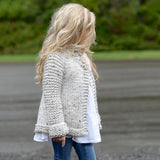 Spring Kids Girl Jacket Long-sleeved Tuxedo Knitted Sweater Coats