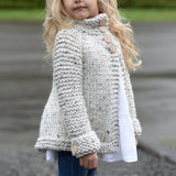 Spring Kids Girl Jacket Long-sleeved Tuxedo Knitted Sweater Coats