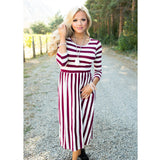 Family Matching Mother-daughter Striped Long Sleeve Dress