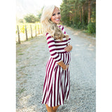 Family Matching Mother-daughter Striped Long Sleeve Dress
