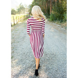 Family Matching Mother-daughter Striped Long Sleeve Dress