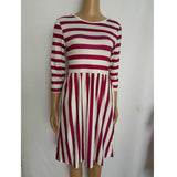 Family Matching Mother-daughter Striped Long Sleeve Dress