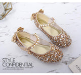 Kid Girl Princess Shoes Girl Flat Shoes Crystal Leather Shoes
