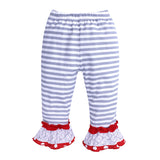 Kid Baby Girl Christmas Long Sleeve Elk Striped Suits 2 Pcs Set