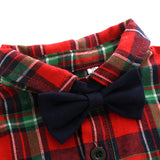 Baby Boy Set suits Red Plaid Long-sleeved Christmas 2 Pcs