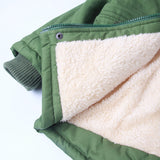 Kid Boys Plus Velvet Warm Dovetail Cotton Coat