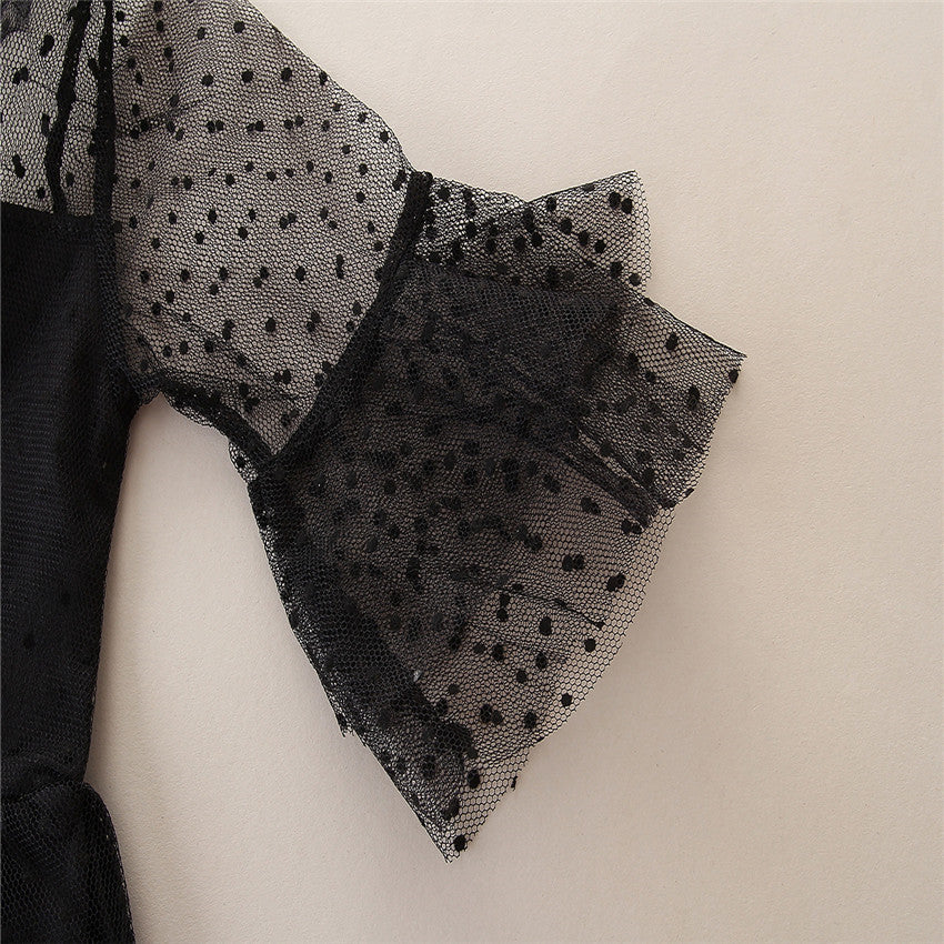 Family Matching Mother-daughter Black Lace Mesh Princess Dress
