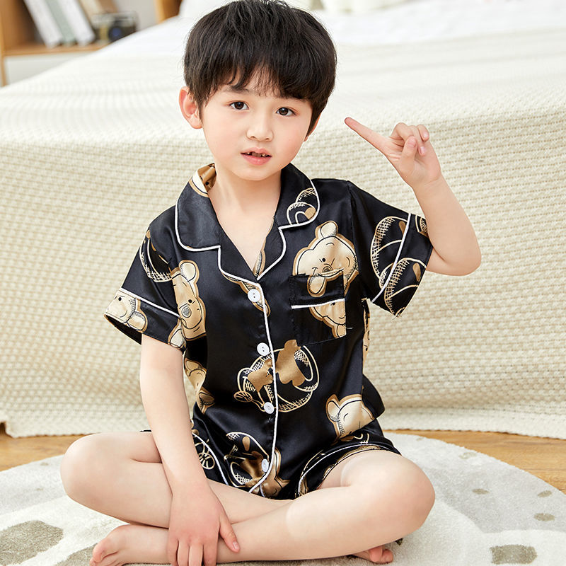 Kid Boys Girls Home Set Summer Short Sleeved Pajamas